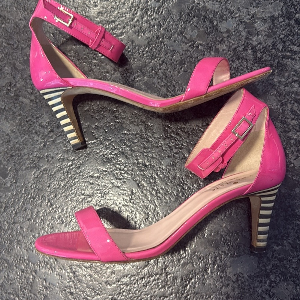 Kate Spade Pink Striped Heel Sandals